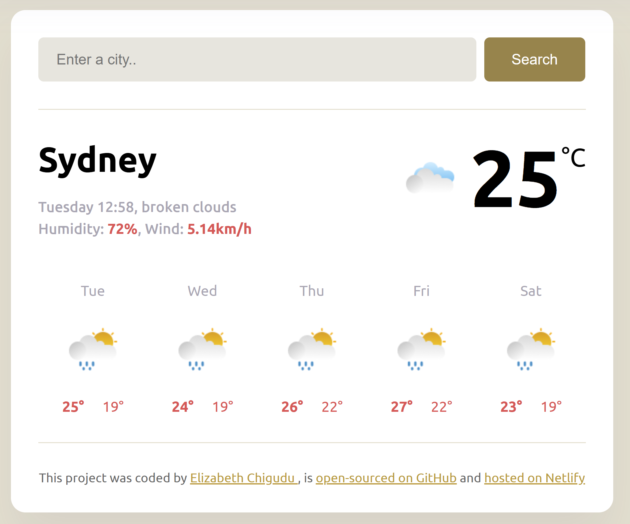 weather forecast project